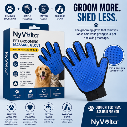 Nyvolta™ Pet Grooming Deshedding Glove